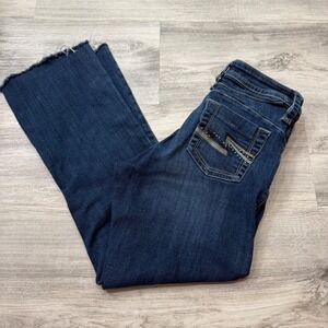 Lee Slender Secret Women's‎ Bootcut Jeans Dark Wash Size 10 Medium Frayed Hem